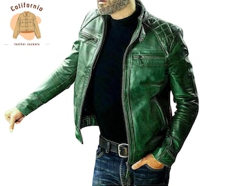 Braune Cafe Racer-Jacke für Herren - Vintage Motorrad-Bikerjacke aus echtem Leder | Retro Trucker Style Classic Moto Mode Oberbekleidung