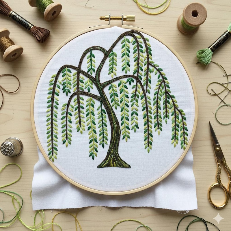 Willow Tree Embroidery Download - Etsy