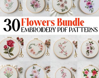 Floral Hand Embroidery Pattern Collection, Current and Future Designs, Lifetime Access, Hand Embroidery, Embroidery PDF