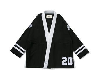 Albino and Preto Team 23 Official Black Kimono MMA Brazilian Pearl-Weave BJJ