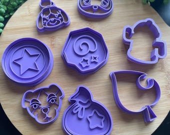 Animal Crossing Cookie Cutters – Set of 8 | Game Inspired Baking Molds | Tom Nook, Isabelle, K.K. Slider & More
