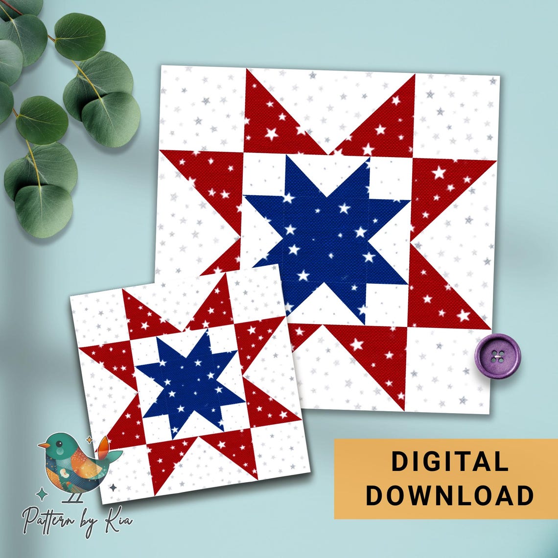 Star in a Star Quilt Block Pattern: Foundation Paper Piecing (PDF ...