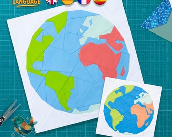 Earth Quilt Block Pattern: Foundation Paper Pieced, 3 Sizes (PDF Download)