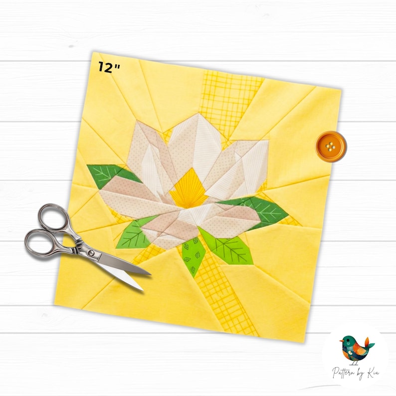 Magnolia Pattern Magnolia Quilt Block Pattern, 4 Sizes, Foundation Paper Piecing, Spring ...
