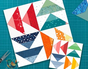Fpp Template Flying Geese Quilt Block : 6 Sizes, Foundation Paper Piecing, PDF Download