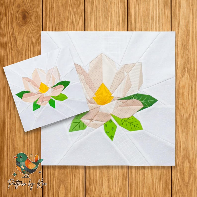 Magnolia Pattern Magnolia Quilt Block Pattern, 4 Sizes, Foundation Paper Piecing, Spring ...