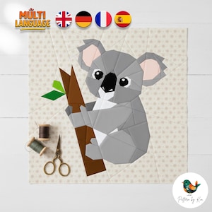 Koala Quilt Pattern, Modern FPP Design (PDF Pattern)