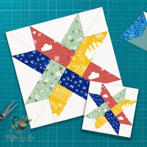 Woven Star 6 sizes | Foundation Paper Piecing | Quilt Block Pattern, PDF Download