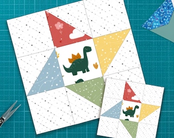 Motif de blocs de courtepointe Friendship Star : 6 tailles, fond de teint en papier (téléchargement PDF)