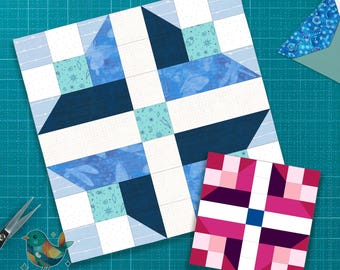 Road to Oklahoma Quilt Block Pattern, Classic Patchwork (PDF Download)
