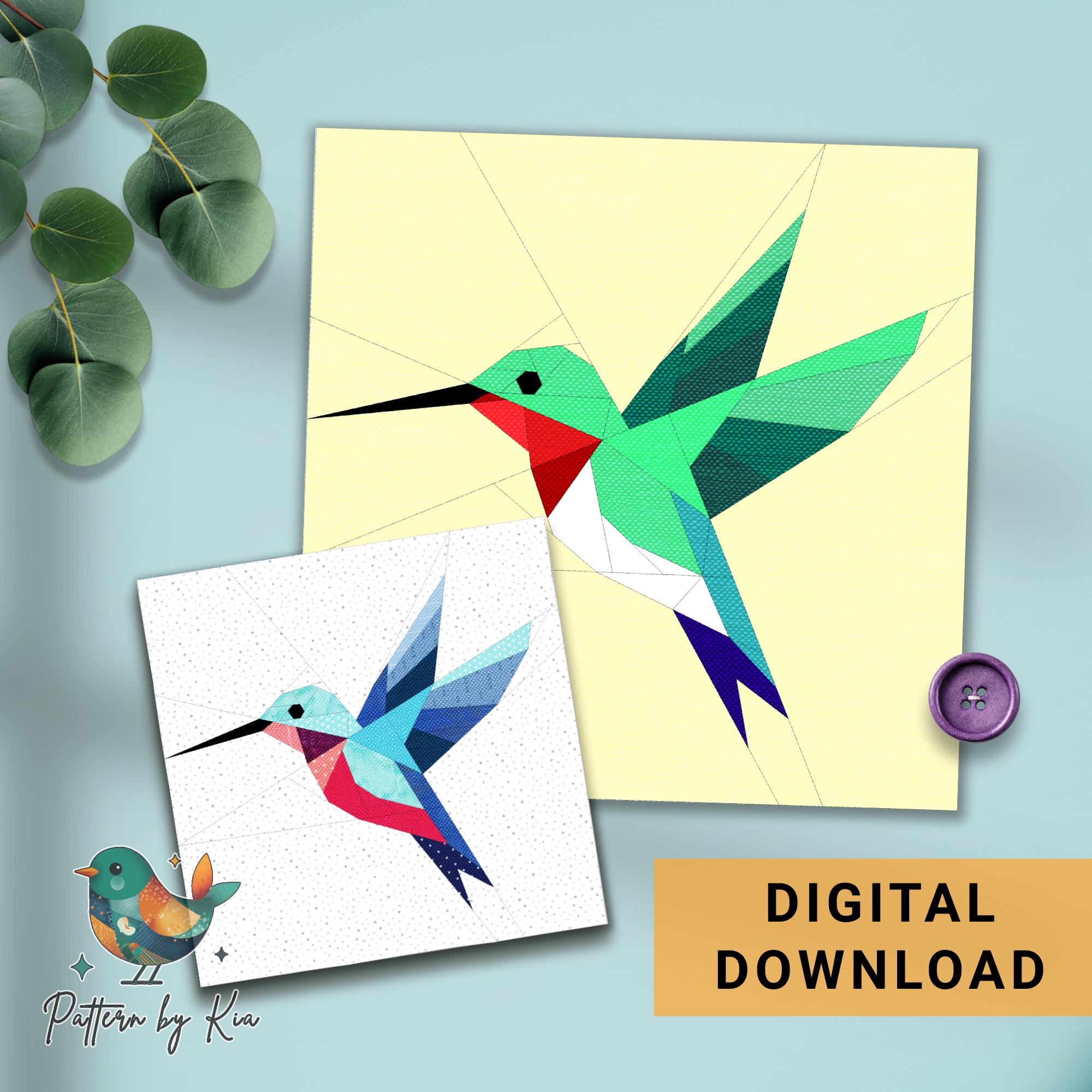 Hummingbird Quilt Block Pattern, Foundation Paper Piecing (PDF Download ...