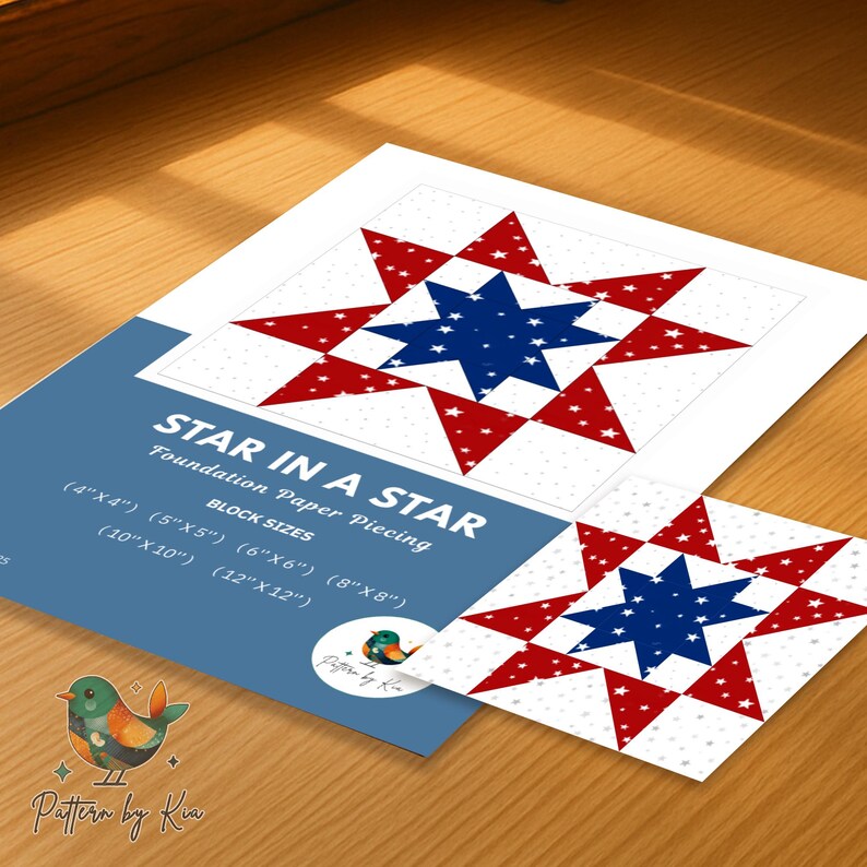 Star in a Star Quilt Block Pattern: Foundation Paper Piecing (PDF ...