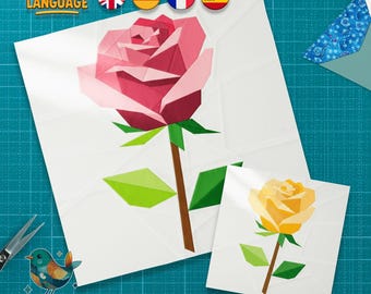 Rose Garden Quilt Block Pattern: Foundation Paper Piecing (PDF Download, 12/15 inch)