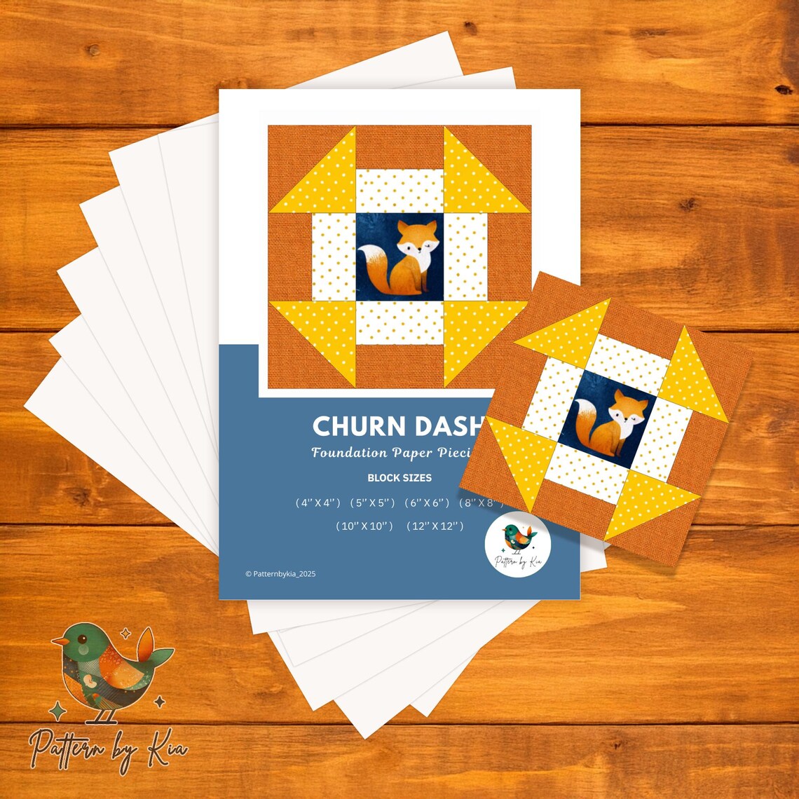 Churn Dash Quilt Block: 6 Sizes | Foundation Paper Piecing | Digital ...