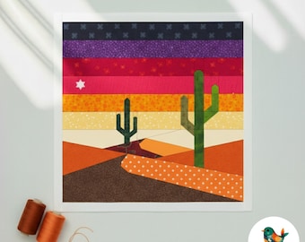 Motif de blocs de courtepointe Desert Sunset, FPP, paysage du sud-ouest (téléchargement PDF)