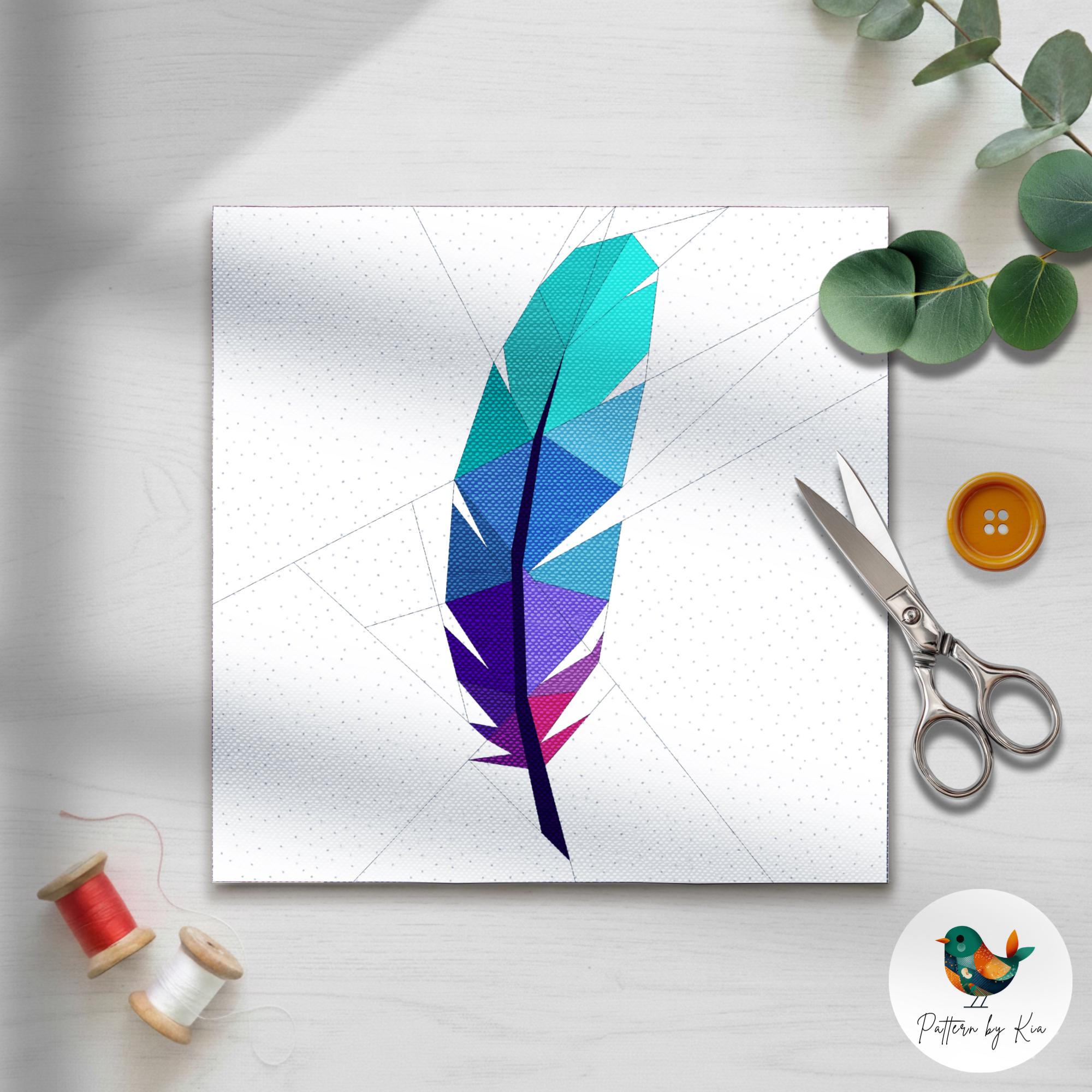Feather Quilt Block Pattern: 5 Sizes, Feather FPP, PDF Download ...