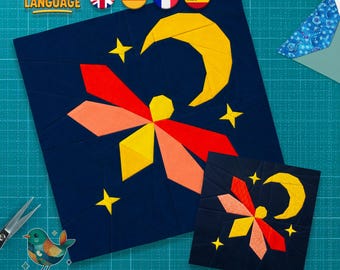 Firefly Fpp: Quilt Block, Foundation Paper Piecing, Lightning Bug, PDF Download