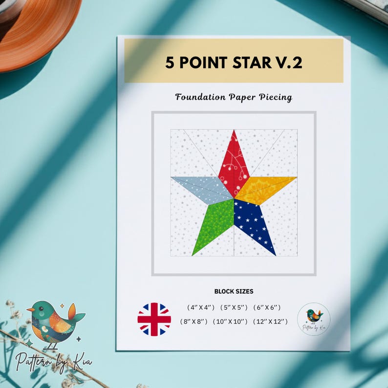 No Y-seam Star Quilt Block Pattern: 5-point FPP (PDF Download) - Etsy
