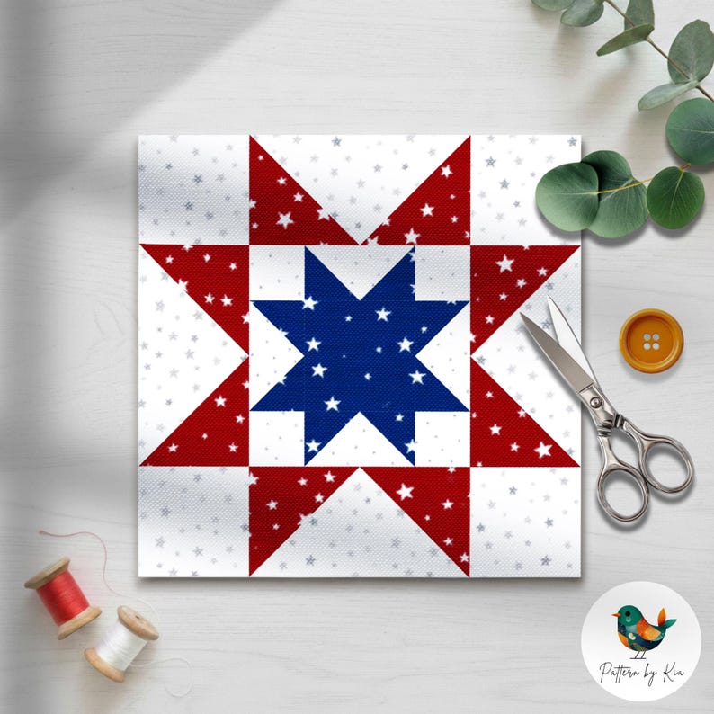 Star in a Star Quilt Block Pattern: Foundation Paper Piecing (PDF ...