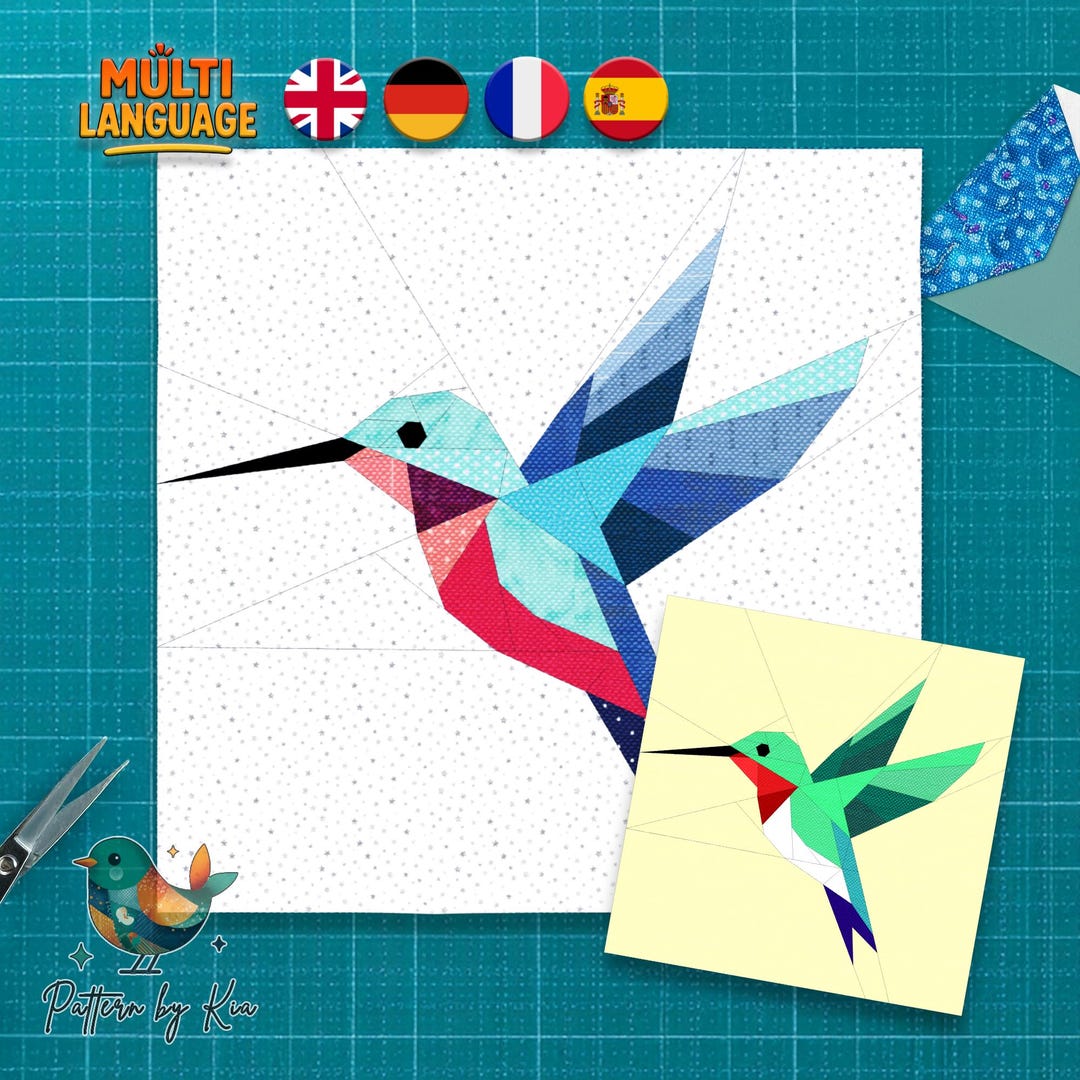 Hummingbird Quilt Block Pattern, Foundation Paper Piecing (PDF Download ...