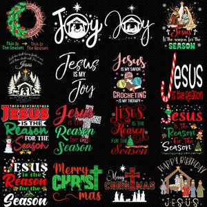 Jesus is the Reason Christmas PNG Bundle, Christian Holiday Sublimation, This is the Season Designs, Digital Download, Merry Christmas
