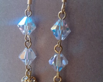 Swarovski pave drop earrings