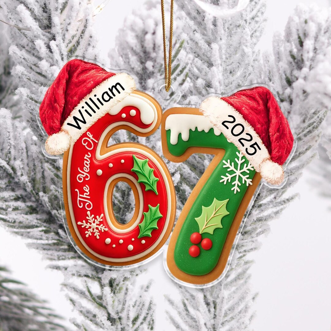 The Number 67 Gingerbread Cookie Theme Ornament,artistic Style Custom ...