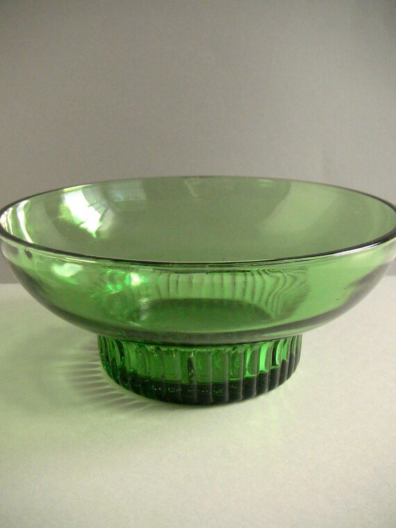Vintage Green Glass Bowl Etsy