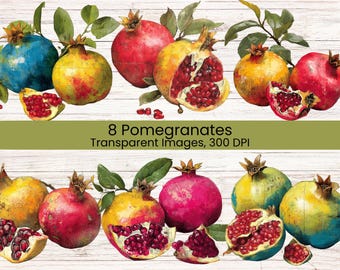 Clipart z granatem – Fantastyczne owoce w formacie PNG do scrapbookingu i scrapbookingu