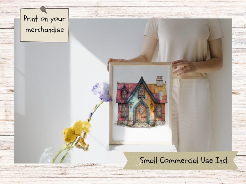 Enchanted Cottage Clipart | Charming Storybook Houses | Watercolor ...