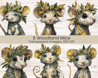 Clipart souris : Scrapbook de souris des bois, art du journal indésirable (téléchargement numérique)