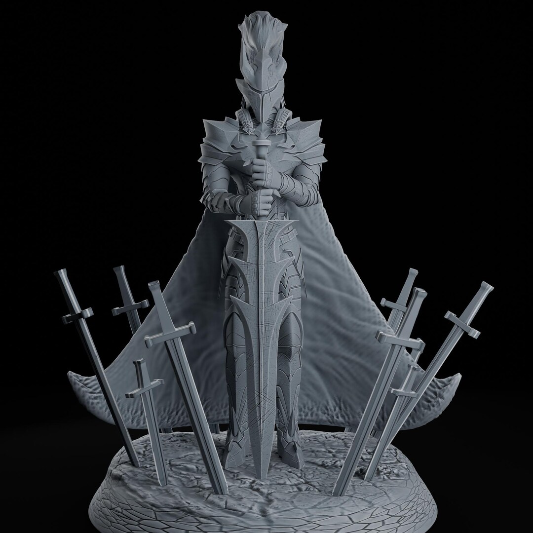Crimson Knight STL File: Fantasy Warrior Miniature for 3D Resin ...