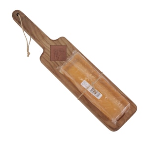 Wood glycerin saddle soap dish/saddle soap holder/saddle soap tray with inlaid natural leather horse head medallion and glycerin soap.