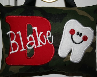 Tooth Fairy Pillow Boy Camuflaje Personalizado Camo - Regalo de Navidad - Regalo de Cumpleaños - Regalo de Bebé - San Valentín - Pascua - Regalo Personalizado