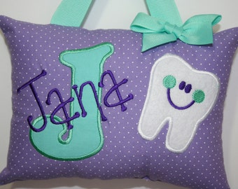 Tooth Fairy Pillow for Girls Personalized Boutique Custom Made Polka Dots