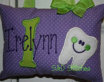 Tooth Fairy Pillow for Girls Personalized with Tooth Chart Options - Easter Gift