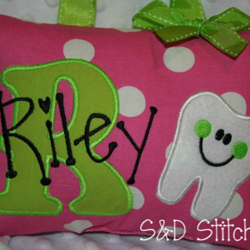 Tooth fairy pillow for girls personalized etsy