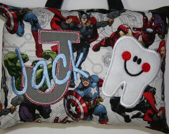 Superhero Tooth Fairy Pillow with Tooth Chart Option