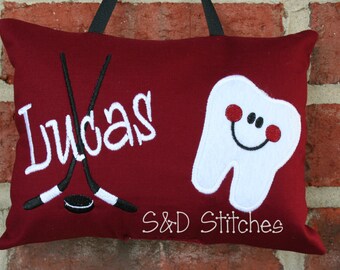 Tooth Fairy Pillow Hockey Tabla dental personalizada