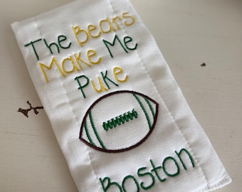 Green Bay Packers Baby Gift - Burp cloth - Football - Baby Shower Personalized Gift - New Baby Gift - Baby Boy - Packers Fan - New Baby Gift