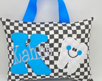 Tooth Fairy Pillow - Personalized - Boys - Racing - Tooth Chart -