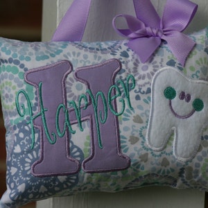 Tooth Fairy Pillow for Girls Personalized Purple Custom Made Boutique image 2