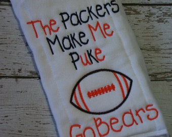 Baby Football Fan Burp Cloth * You Choose TEAM and COLORS*