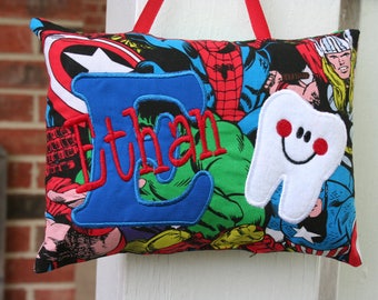 Almohada de Hada de los Dientes de Superhéroe - Personalizada - Superhéroe - Regalo de Navidad - Regalo de Cumpleaños - Regalo para Bebé - Spider-Man - Portador de Anillos