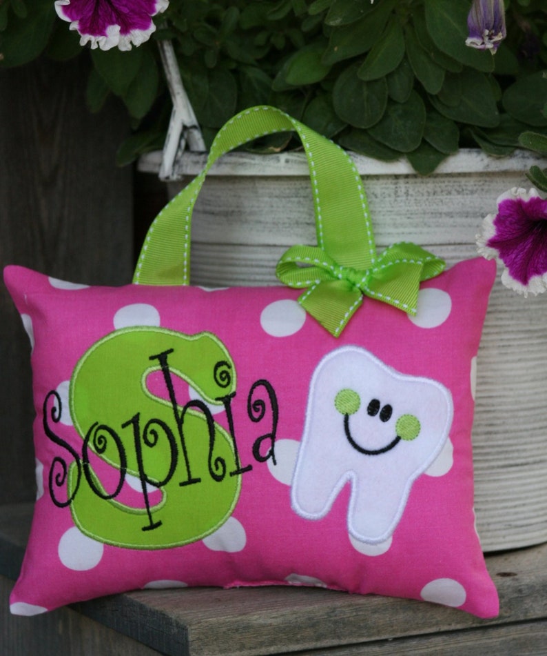 Tooth fairy pillow for girls personalized boutique custom made etsy