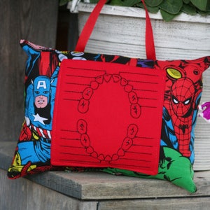 Superhero Tooth Fairy Pillow Personalized Superhero Christmas Gift Birthday Gift Baby Gift Spider-Man Ring Bearer image 7