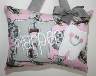 Tooth Fairy Pillow for Girls Personalized with Tooth Chart Option