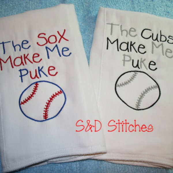 Chicago Cubs Baby Personalized Burp Cloth Personalized  St. Louis Cardinals  White Sox Baby Shower Gift - New Baby Gift