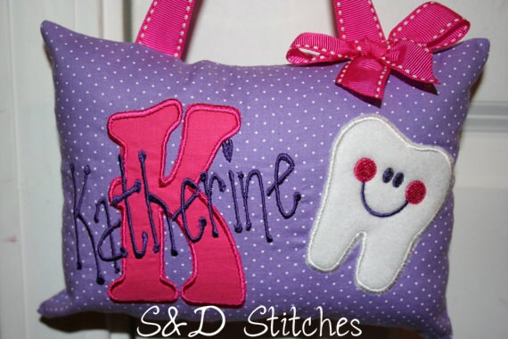 Tooth Fairy Pillow For Girls Personalized Boutique Custom Made Etsy