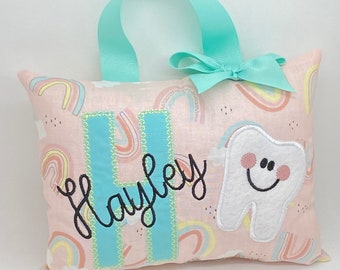 Tooth fairy pillow for girls personalized with Tooth Chart Option